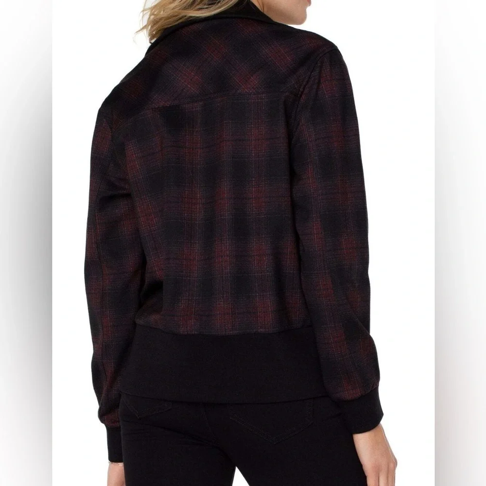 Liverpool Red & Black Plaid Bomber Jacket